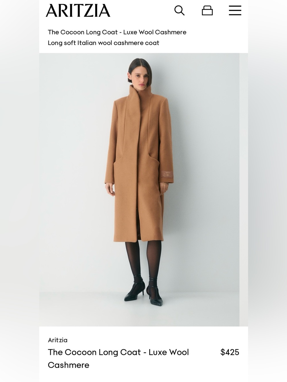 Wilfred Long Camel Trench Coat